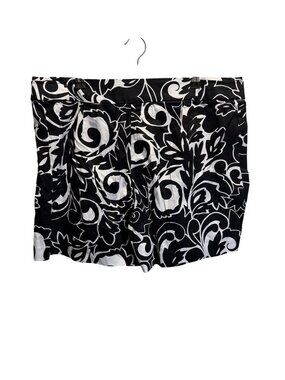 NWT Donna Moore Womens Black & White Floral Print Shorts Size 14 Cotton Blend